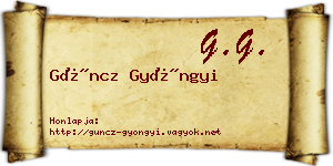 Güncz Gyöngyi névjegykártya